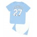Manchester City Matheus Nunes #27 Kopio Lastenvaatteet Koti Pelipaita Lasten 2023-24 Lyhyet Hihat (+ shortsit)